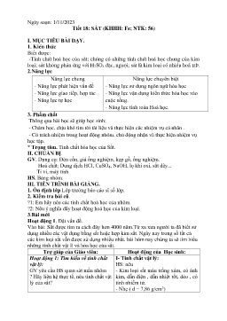 Giáo án Hóa học 9 - Tuần 10 - Năm học 2023-2024