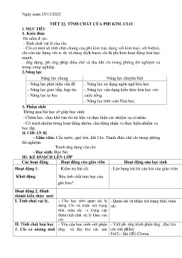 Giáo án Hóa học 9 - Tuần 12 - Năm học 2023-2024
