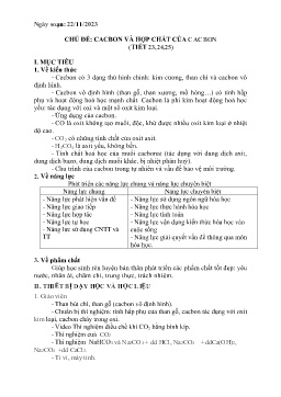 Giáo án Hóa học 9 - Tuần 12+13 - Năm học 2023-2024