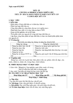 Giáo án Hóa học 9 - Tuần 15 - Năm học 2023-2024