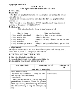 Giáo án Hóa học 9 - Tuần 16 - Năm học 2023-2024