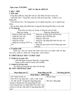 Giáo án Hóa học 9 - Tuần 18 - Năm học 2023-2024