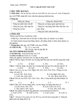 Giáo án Hóa học 9 - Tuần 2 - Năm học 2023-2024