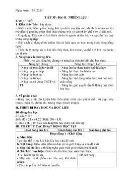 Giáo án Hóa học 9 - Tuần 20 - Năm học 2023-2024