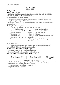 Giáo án Hóa học 9 - Tuần 22 - Năm học 2023-2024
