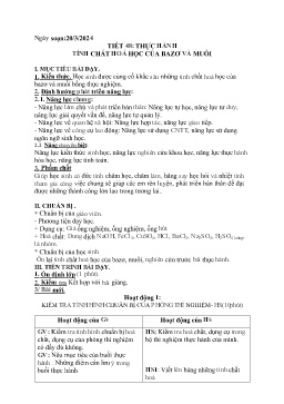 Giáo án Hóa học 9 - Tuần 30 - Năm học 2023-2024