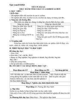 Giáo án Hóa học 9 - Tuần 37 - Năm học 2023-2024