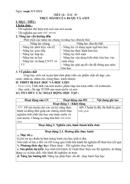 Giáo án Hóa học 9 - Tuần 38 - Năm học 2023-2024