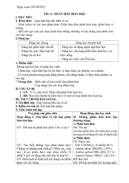 Giáo án Hóa học 9 - Tuần 6 - Năm học 2023-2024