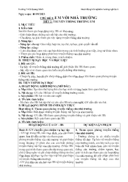Giáo án Hoạt động trải nghiệm 6 - Chủ đề 1: Em với nhà trường - Tiết 2: Truyền thống trường em - Năm học 2023-2024 - Nguyễn Văn Đáp