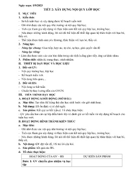 Giáo án Hoạt động trải nghiệm 6 - Tiết 2+5+8+11 - Năm học 2023-2024