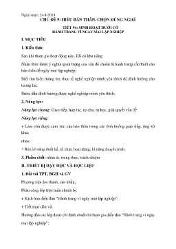 Giáo án Hoạt động trải nghiệm 6 - Tiết 94: Sinh hoạt dưới cờ Hành trang vì ngày mai lập nghiệp - Năm học 2023-2024