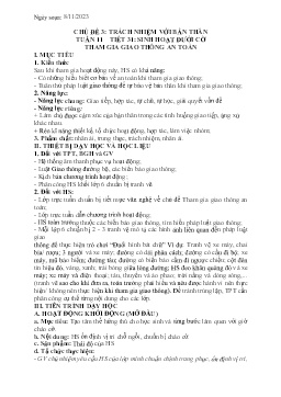 Giáo án Hoạt động trải nghiệm 6 - Tuần 11, Tiết 31: Sinh hoạt dưới cờ Tham gia giao thông an toàn - Năm học 2023-2024
