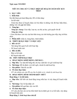 Giáo án Hoạt động trải nghiệm 6 - Tuần 11+12 - Năm học 2023-2024