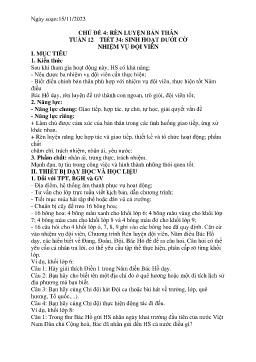 Giáo án Hoạt động trải nghiệm 6 - Tuần 12, Tiết 34: Sinh hoạt dưới cờ Nhiệm vụ đội viên - Năm học 2023-2024