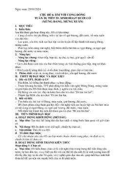Giáo án Hoạt động trải nghiệm 6 - Tuần 20, Tiết 55: Sinh hoạt dưới cờ Mừng đảng, mừng xuân - Năm học 2023-2024