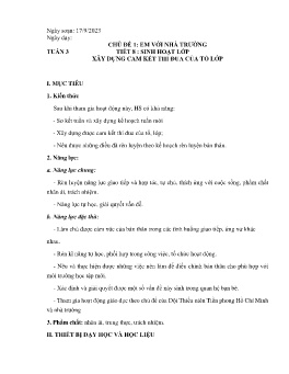 Giáo án Hoạt động trải nghiệm 6 - Tuần 3, Tiết 8: Sinh hoạt lớp Xây dựng cam kết thi đua của tổ lớp - Năm học 2023-2024