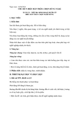 Giáo án Hoạt động trải nghiệm 6 - Tuần 33, Tiết 88: Sinh hoạt dưới cờ Hiểu bản thân chọn nghề đúng - Năm học 2023-2024