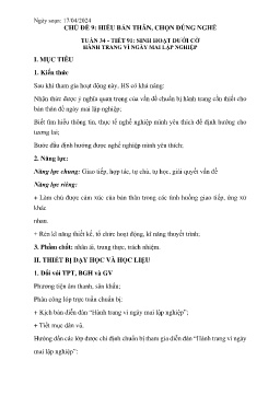 Giáo án Hoạt động trải nghiệm 6 - Tuần 34, Tiết 91: Sinh hoạt dưới cờ Hành trang vì ngày mai lập nghiệp - Năm học 2023-2024
