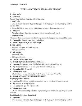 Giáo án Hoạt động trải nghiệm 6 - Tuần 9+10 - Năm học 2023-2024