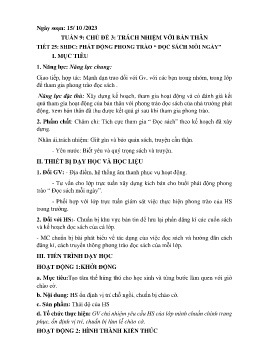 Giáo án Hoạt động trải nghiệm 7 - Tiết 25: Phát động phong trào Đọc sách mỗi ngày - Năm học 2023-2024