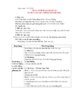 Giáo án Hoạt động trải nghiệm 7 - Tiết 63: Sinh hoạt dưới cờ Tự hào truyền thống quê hương - Năm học 2023-2024