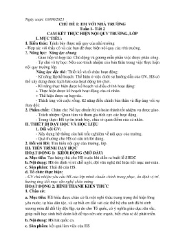 Giáo án Hoạt động trải nghiệm 7 - Tuần 1, Tiết 2: Cam kết thực hiện nội quy trường, lớp - Năm học 2023-2024