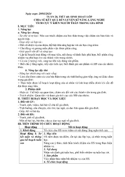 Giáo án Hoạt động trải nghiệm 7 - Tuần 20, Tiết 60: Chia sẻ kết quả rèn luyện kĩ năng lắng nghe tích cực ý kiến người thân trong gia đình - Năm học 2023-2024