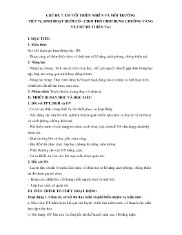 Giáo án Hoạt động trải nghiệm 8 - Tiết 76: Sinh hoạt dưới cờ Chơi trò chơi rung chuông vàng về chủ đề thiên tai - Năm học 2023-2024