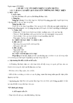 Giáo án Hoạt động trải nghiệm 8 - Tiết 77: Báo cáo kết quả truyền thông đã thực hiện - Năm học 2023-2024