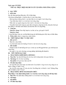 Giáo án Hoạt động trải nghiệm, hướng nghiệp 6 - Tiết 62: Thực hành vi có văn hóa nơi công cộng - Năm học 2023-2024