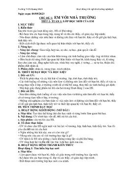 Giáo án Hoạt động trải nghiệm, hướng nghiệp 6 - Tuần 1, Tiết 2: Lớp học mới của em - Năm học 2023-2024 - Nguyễn Văn Đáp