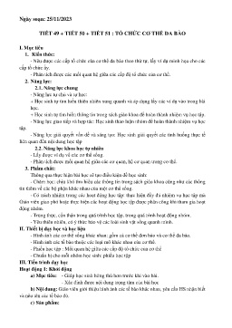 Giáo án Khoa học tự nhiên 6 (Kết nối tri thức) - Tiết 49-51: Tổ chức cơ thể đa bào - Năm học 2023-2024