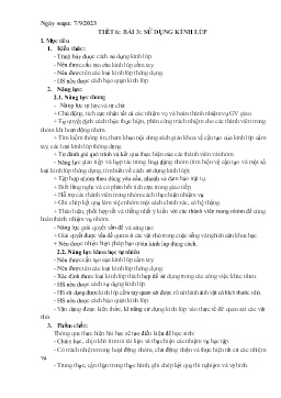 Giáo án Khoa học tự nhiên 6 (Kết nối tri thức) - Tiết 6, Bài 3: Sử dụng kính lúp - Năm học 2023-2024