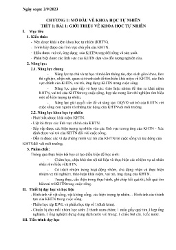 Giáo án Khoa học tự nhiên 6 (Kết nối tri thức) - Tuần 1 - Năm học 2023-2024