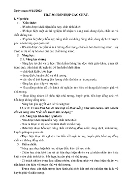 Giáo án Khoa học tự nhiên 6 (Kết nối tri thức) - Tuần 11 - Năm học 2023-2024