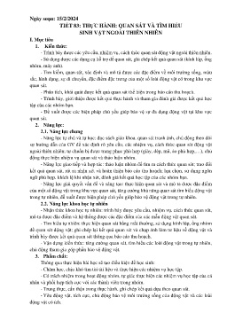 Giáo án Khoa học tự nhiên 6 (Kết nối tri thức) - Tuần 24 - Năm học 2023-2024