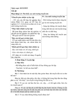 Giáo án Khoa học tự nhiên 7 - Tuần 14 - Năm học 2023-2024