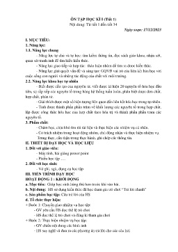 Giáo án Khoa học tự nhiên 7 - Tuần 16 - Năm học 2023-2024