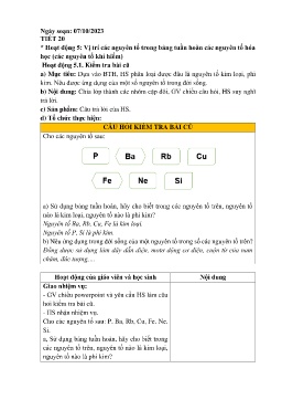 Giáo án Khoa học tự nhiên 7 - Tuần 6 - Năm học 2023-2024