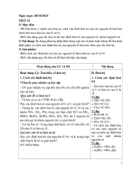 Giáo án Khoa học tự nhiên 7 - Tuần 9 - Năm học 2023-2024