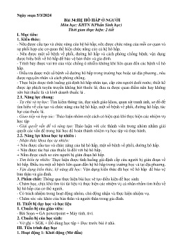 Giáo án Khoa học tự nhiên 8 (Kết nối tri thức) - Bài 34: Hệ hô hấp ở người - Năm học 2023-2024