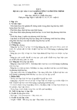 Giáo án Khoa học tự nhiên 8 (Kết nối tri thức) - Tiết 13-16, Bài 5: Định luật bảo toàn khối lượng và phương trình hóa học - Năm học 2023-2024