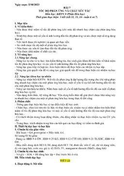 Giáo án Khoa học tự nhiên 8 (Kết nối tri thức) - Tiết 22-24, Bài 7: Tốc độ phản ứng và chất xúc tác - Năm học 2023-2024