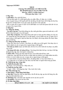 Giáo án Khoa học tự nhiên 8 (Kết nối tri thức) - Tuần 24 - Năm học 2023-2024