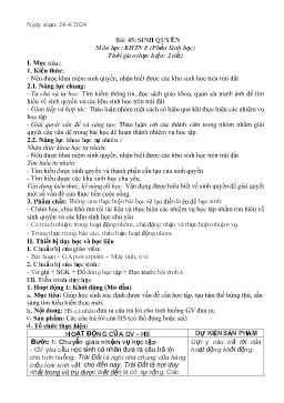 Giáo án Khoa học tự nhiên 8 (Kết nối tri thức) - Tuần 35 - Năm học 2023-2024