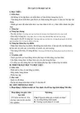 Giáo án Khoa học tự nhiên 8 (Kết nối tri thức) - Tuần 35: Ôn tập cuối học kì II - Năm học 2023-2024