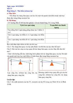Giáo án Khoa học tự nhiên 8 - Tuần 16 - Năm học 2023-2024