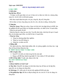 Giáo án Khoa học tự nhiên 8 - Tuần 21 - Năm học 2023-2024