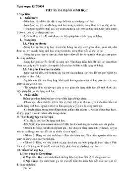 Giáo án Khoa học tự nhiên Lớp 6 (Kết nối tri thức) - Tuần 24 - Năm học 2023-2024